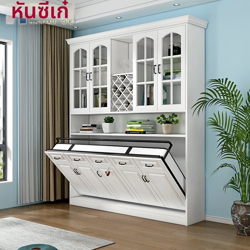 HANXIGE | Multi-functional Side Flip Invisible Bed Wall Mountable With Closet Single Bed ราคา 48,864 บาท*ส่งฟรี