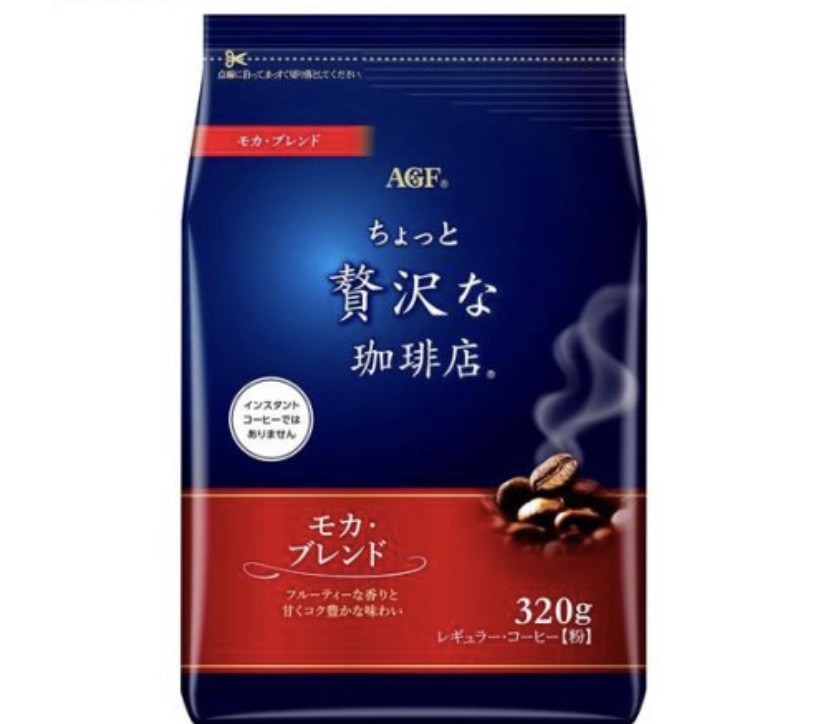 AGF Coffee กาแฟดริปจากญี่ปุ่น สีแดง Mocca Blend กาแฟเม็ดคั่วบดสำหรับคอกาแฟ 320กรัม