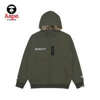 Aape | แจ็คเก็ตฮู้ดพิมพ์ลายเลื่อนกลับได้พร้อมตราสัญลักษณ์การอำพราง