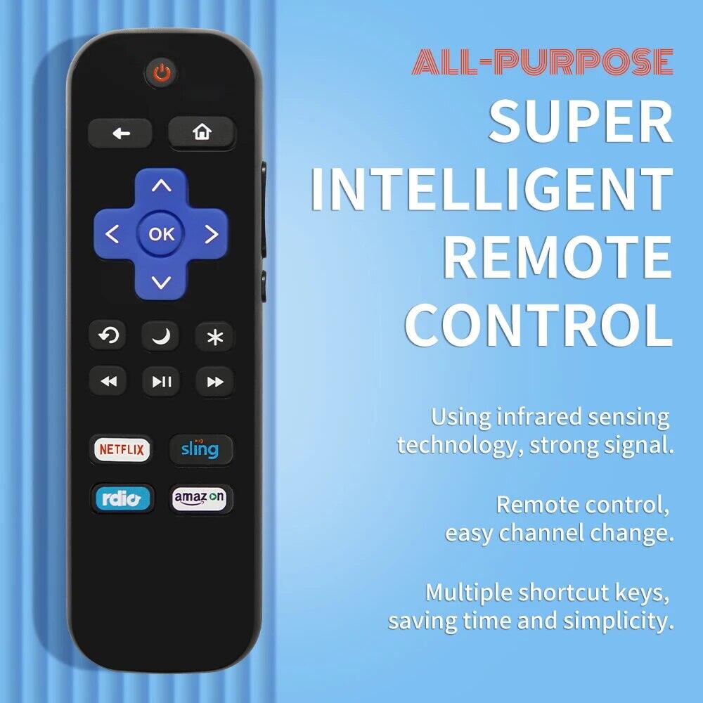 Roke Rk RK-NSRA รีโมทคอนโทรล roku TV พร้อมปุ่มปรับระดับเสียงและปุ่มเพาเวอร์ ...