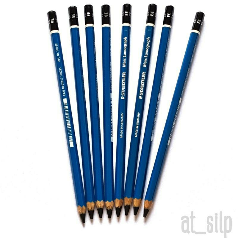 STAEDTLER Mars Lumograph ดินสอ EE ดินสอเขียนแบบ เหลาพร้อมใช้ ไส้ดินสอคุณภาพสูง เขียนได้คมชัด