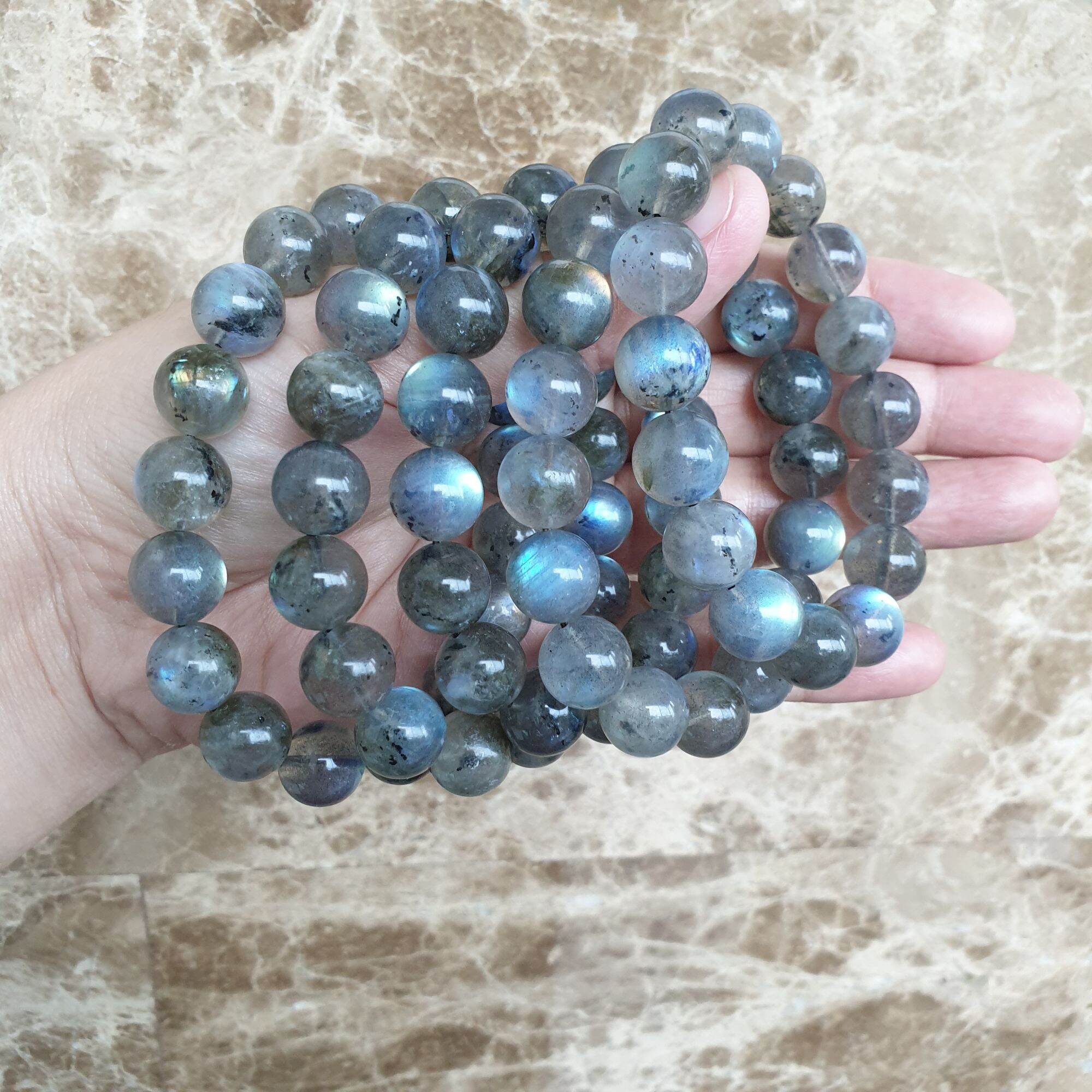 สร้อยข้อมือหินลาบราโดไลต์ หินพ่อมด กำไลข้อมือหินลาบราโดไรต์(Labradorite)1มิล ราคาเส้นละ 900