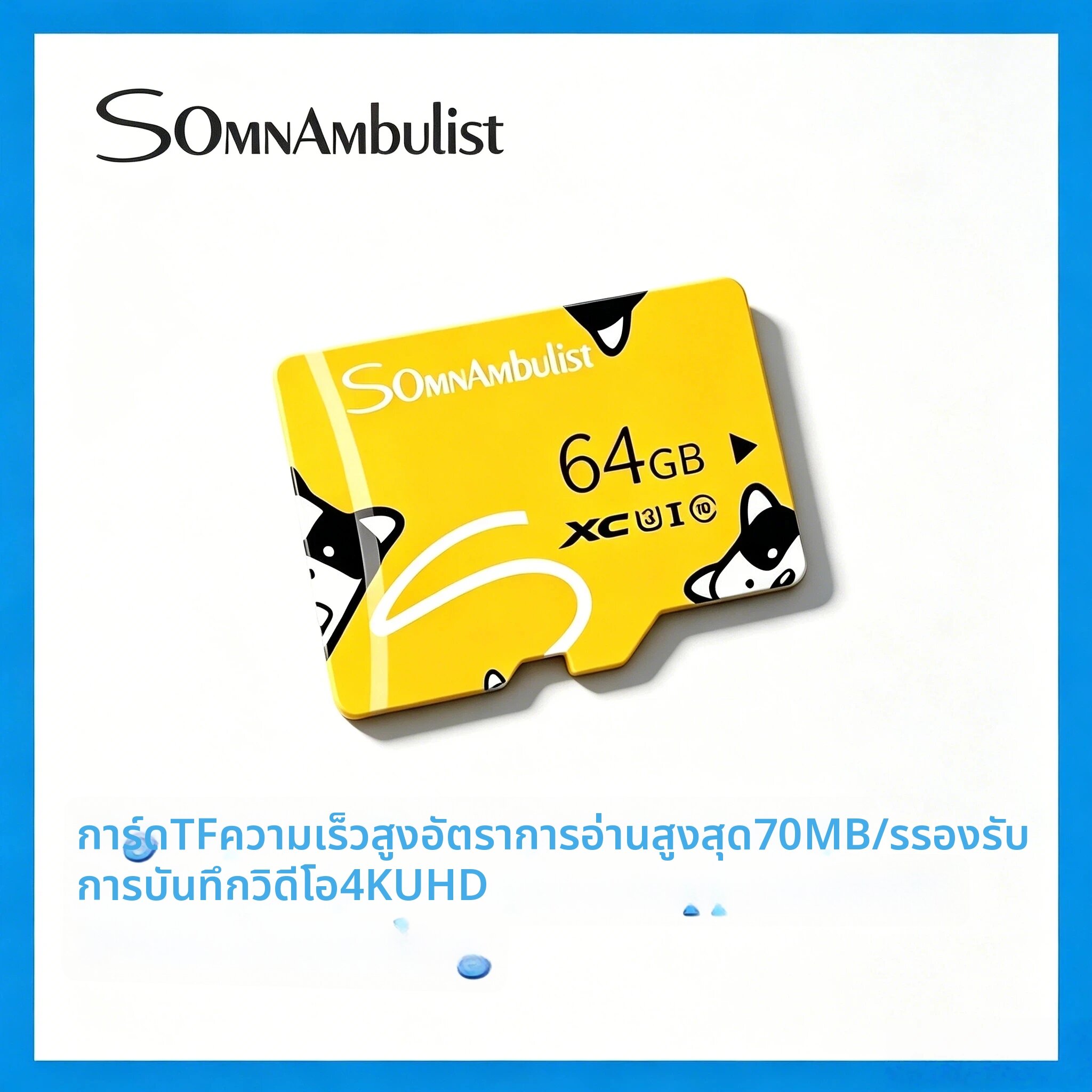 SomnAmbulist | การ์ดหน่วยความจำ SomnAmbulist 64GB ความเร็วสูง มินิ TF การ์ด C10 U3 A1 สำหรับโดรน อุปกรณ์บันทึกเสียง 64GB การ์ด TF Pro Ultra ราคา 498 บาท*ส่งฟรี