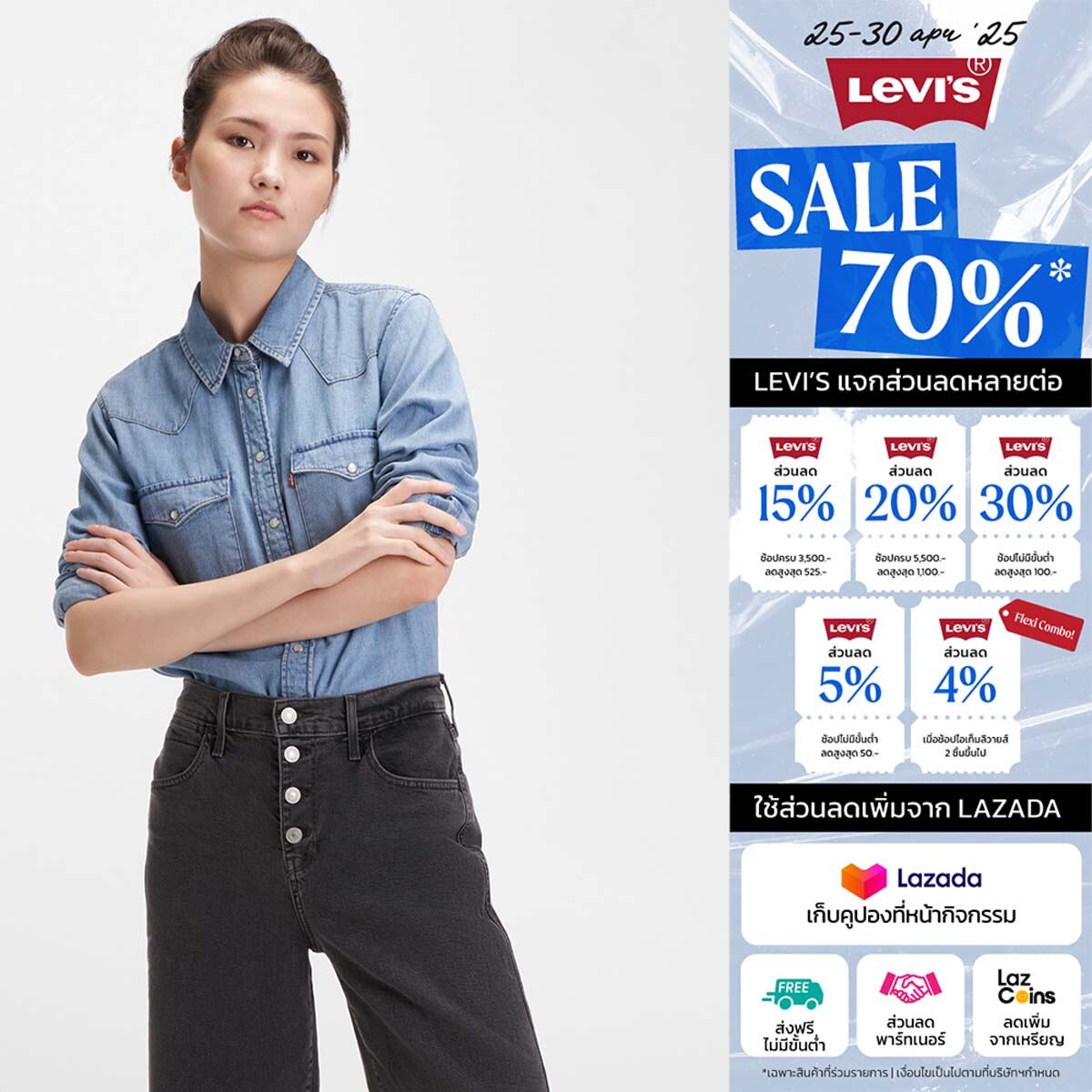 Levi's® เสื้อเชิ้ตผู้หญิง รุ่น Ultimate Western Shirt 86832-0001 ราคา 995 บาท*ส่งฟรี