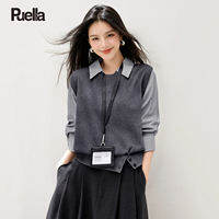 puella | เสื้อเชิ้ตสตรีปสลิมพอดีตัว ดีไซน์ผ้าต่อ