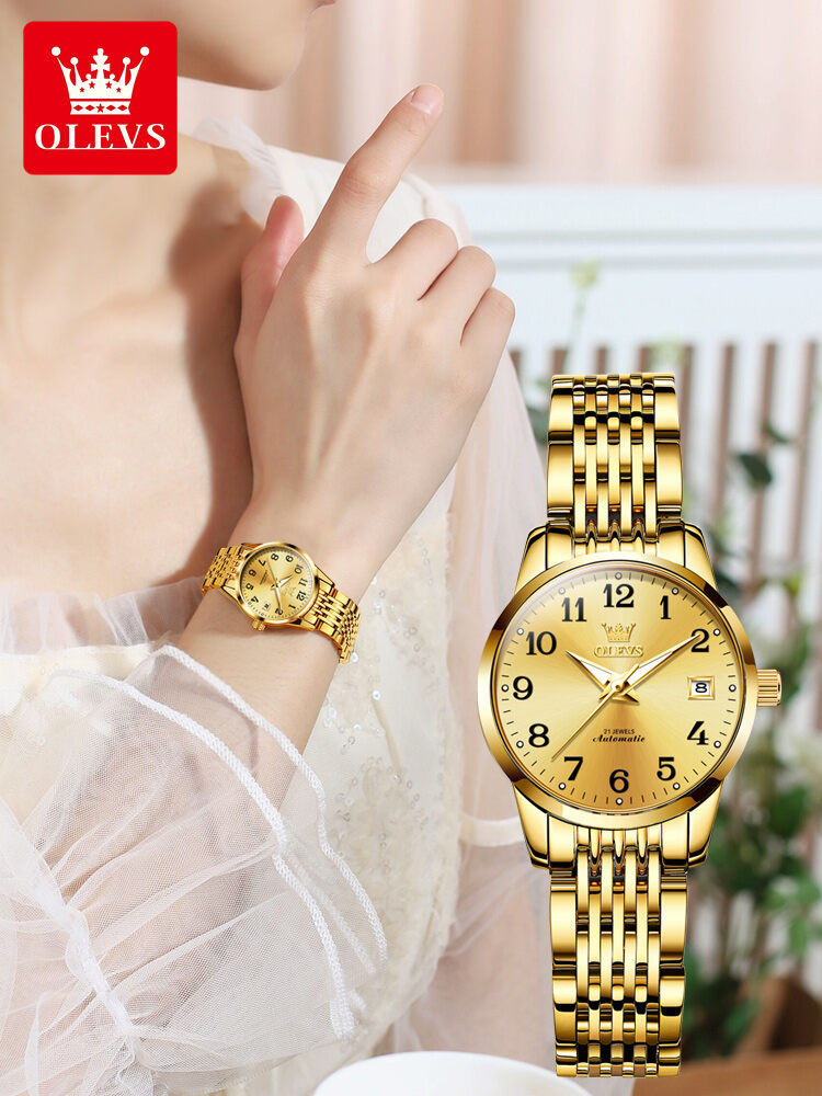[OLEVS | Elderly Women's Automatic Gold Waterproof Mechanical Watch,OLEVS | Elderly Women's Automatic Gold Waterproof Mechanical Watch,] ราคา 2,817 บาท*ส่งฟรี