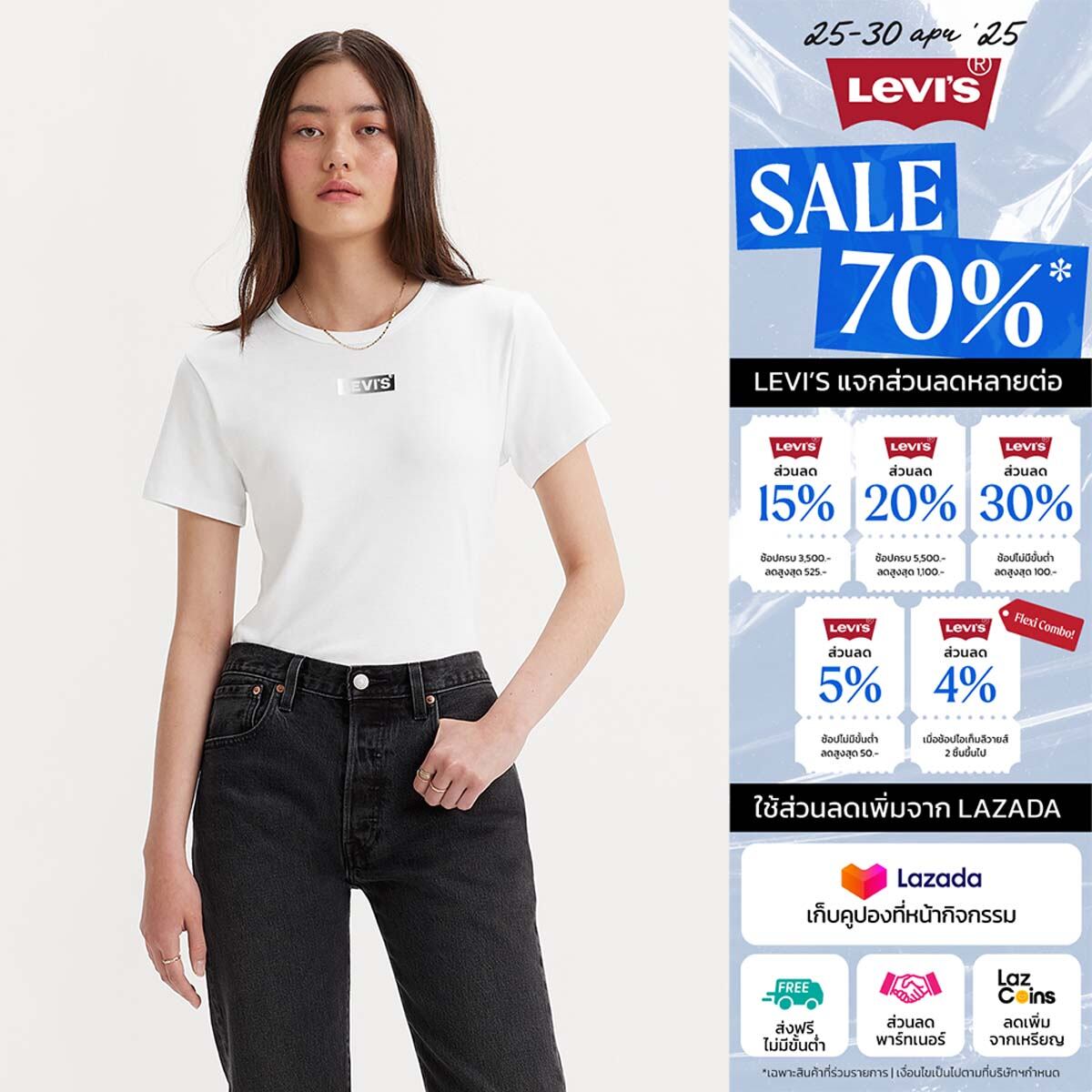 เสื้อยืด Levi's® Women's Graphic Rickie T-Shirt ราคา 595 บาท*ส่งฟรี