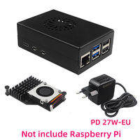 Raspberry Pi 5 เคสโลหะเปลือกอลูมิเนียมอัลลอยด์เข้ากันได้กับ Active Cooler สําหรับ RPI 5 Pi5