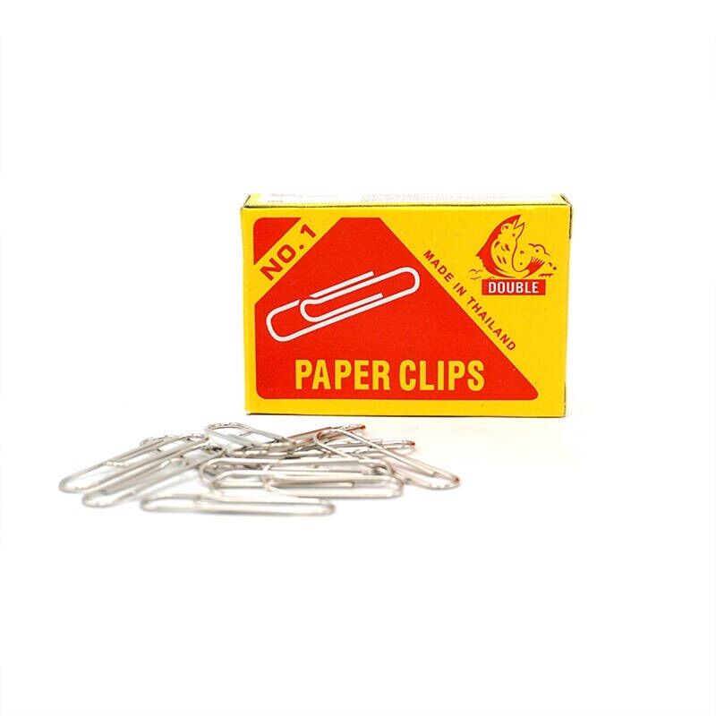 ลวดเสียบกระดาษ ตรา ปลา Double No.1 แบบหัวมน paper clips (1 ห่อ/10 กล่อง