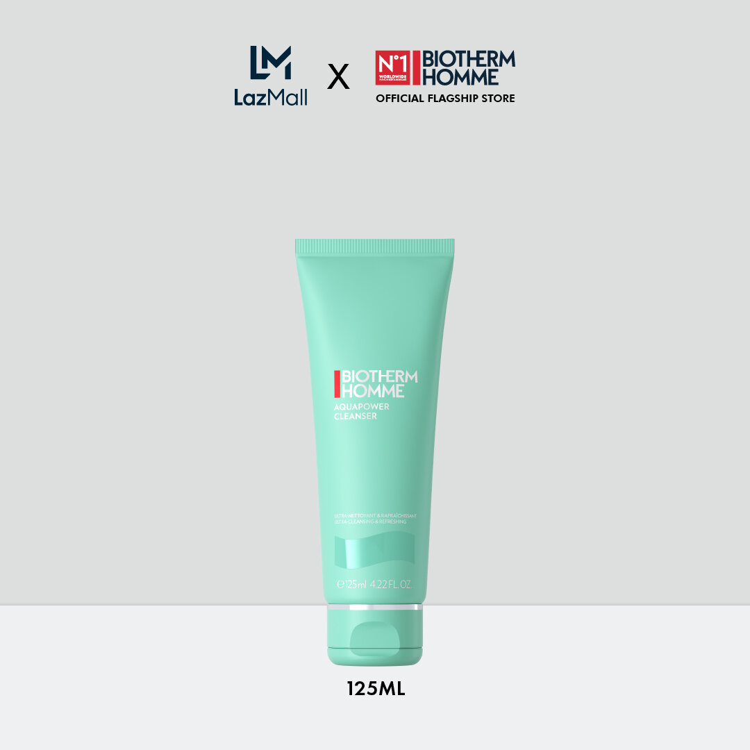 BIOTHERM HOMME Aquapower Cleanser 125ml ไบโอเธิร์ม ออมม์ อะควา พาวเวอร์ คลีนเซอร์ สำหรับผิวแห้ง (โฟมล้างหน้าผู้ชาย คลีนซิ่ง สกินแคร์ ผลิตภัณฑ์สำหรับผู้ชาย Skincare for Men) ราคา 1,400 บาท*ส่งฟรี