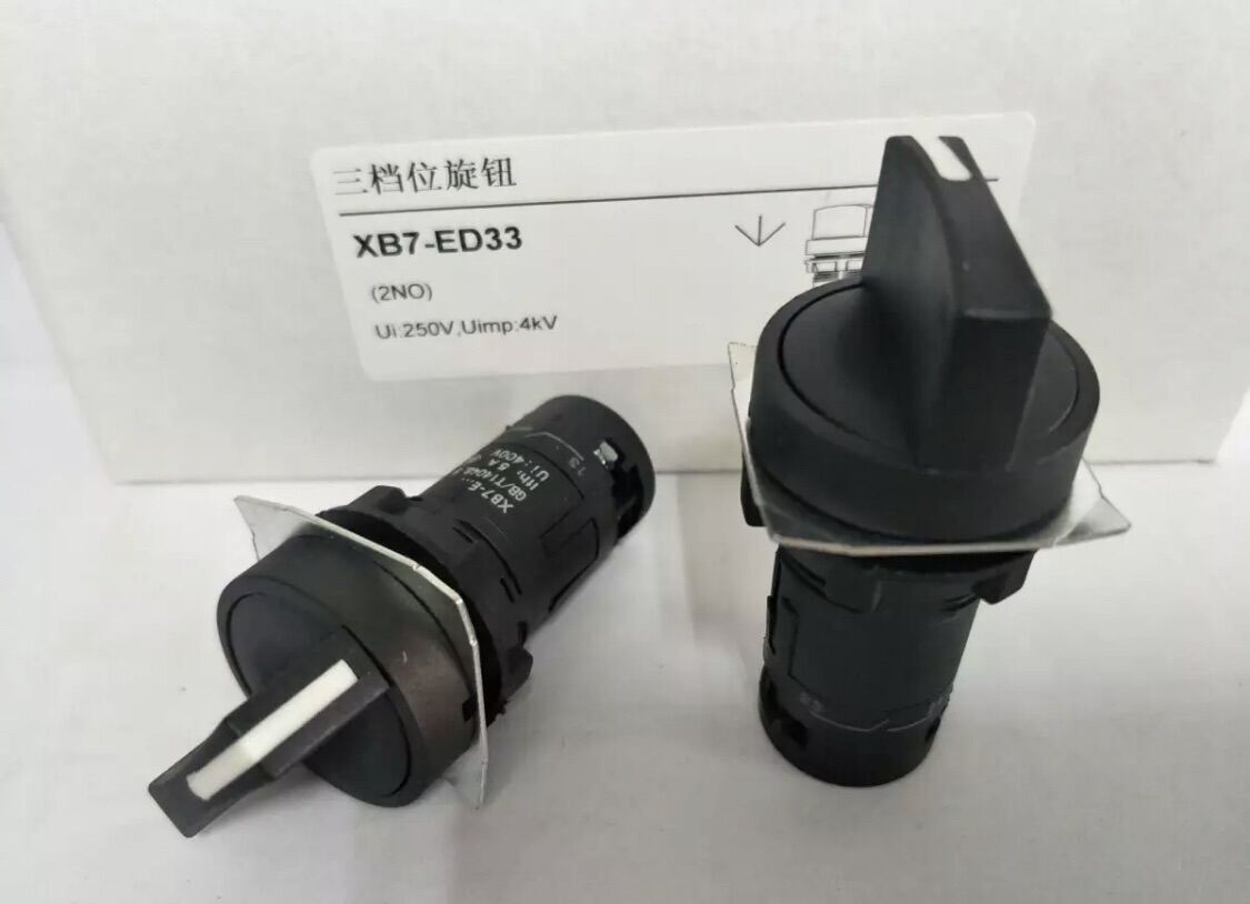(10ชิ้น)Selector Switch on-off-on 2P 22mm.XB7-ED21 สวิตช์ลูกศร 22 มิล ...
