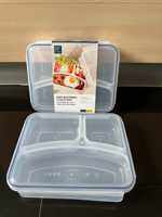 Super Lock กล่องข้าวแบ่ง 3 ช่อง รุ่น 6185 (1100 มล.) กล่องใส่อาหาร กล่องพลาสติก Food Lunch Box กล่องถนอมอาหาร