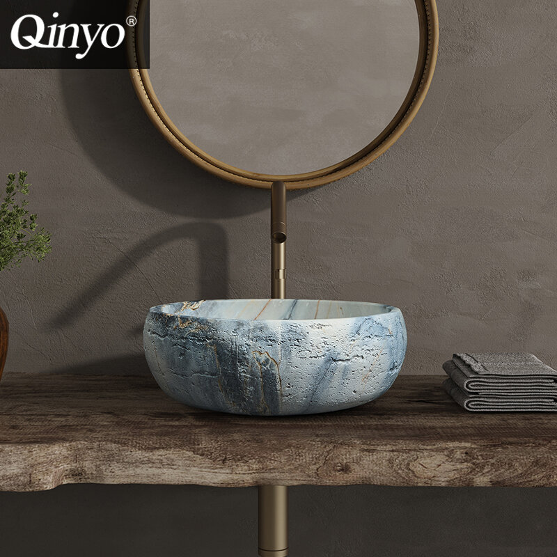 QINYO | Italian Minimalist Luxury Stone Wall-Mounted Washbasin ราคา 5,857 บาท*ส่งฟรี