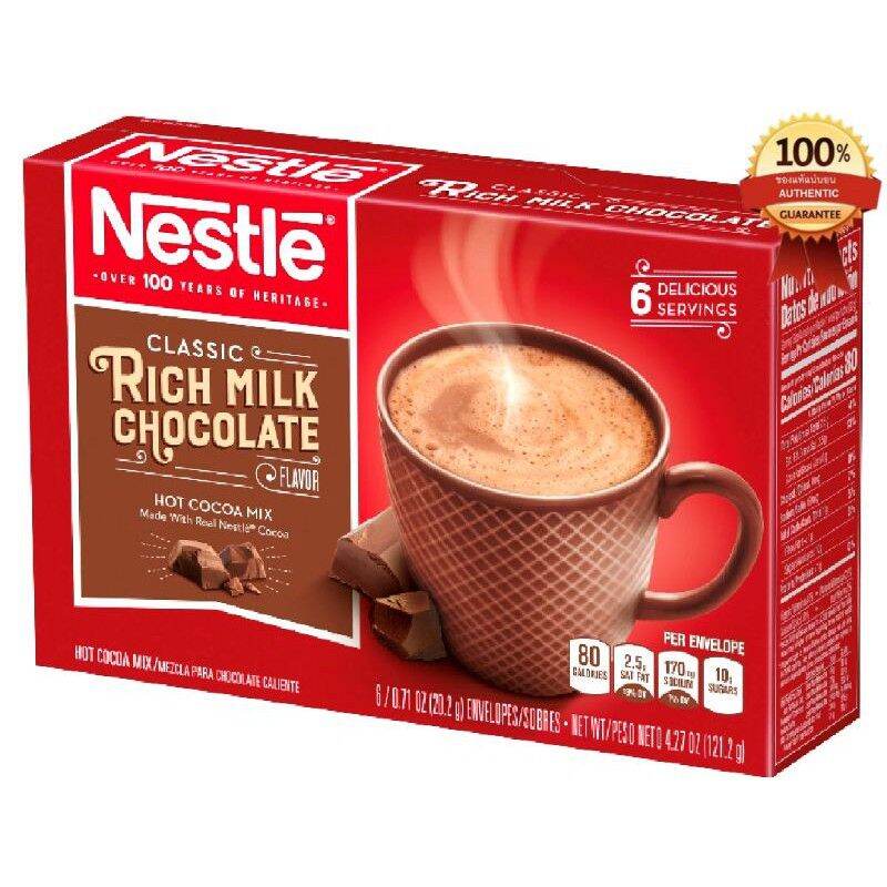 นมผงโกโก้ Nestle Classics Rich Chocolate Hot Mix จากอเมริกา ขนาด 6 ซอง ...