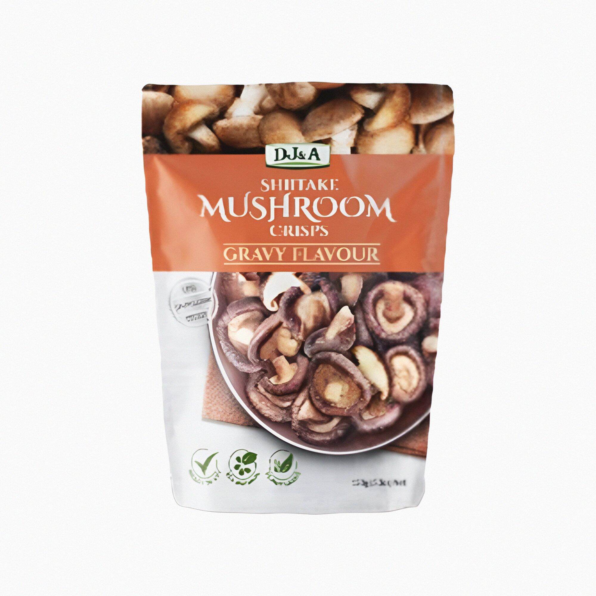 DJ&A Shiitake Mushroom Crisps Gravy Flavour เห็ดชิตาเกะรสเกรวี่ 150g