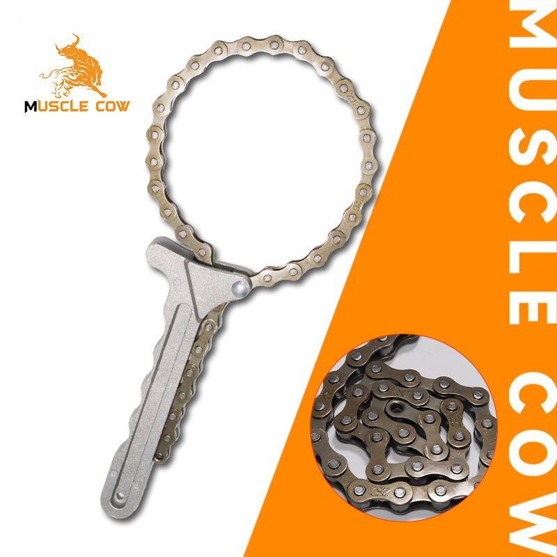 MUSCLE COW ชุดถอดกรองแบบโซ่ ถอดไส้หม้อกรอง ประแจ โซ่ถอดกรอง ถอดกรอง น้ำมันเครื่องแบบโซ่ ราคา 78 บาท*ส่งฟรี