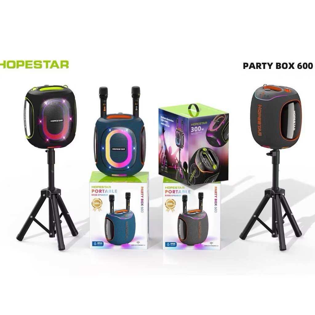 SY-Hopestar Party BOX 600 ลำโพงบลูทูธ 300วัตต์ พร้อมไมค์ลอย2อัน ปรับเสียงไมค์ได้ ลำโพง6ดอก มีไฟRGB ปรับเบส3โหมด IPX5 ของแท้100% ราคา 5,090 บาท*ส่งฟรี