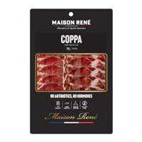 Coppa pre-sliced 70g made using local hygenic pork no hormones cured for 4 months. Made in thailand charcuterie. For sandwich and pasta.คอปป้า แฮมสันคอหมู เนื้อหมูปลอดสาร บ่มตากแห้ง 4 เดือน สไลส์พร้อมทาน 70g พร้อมปรุงพิซซ่า หรือ พาสต้า