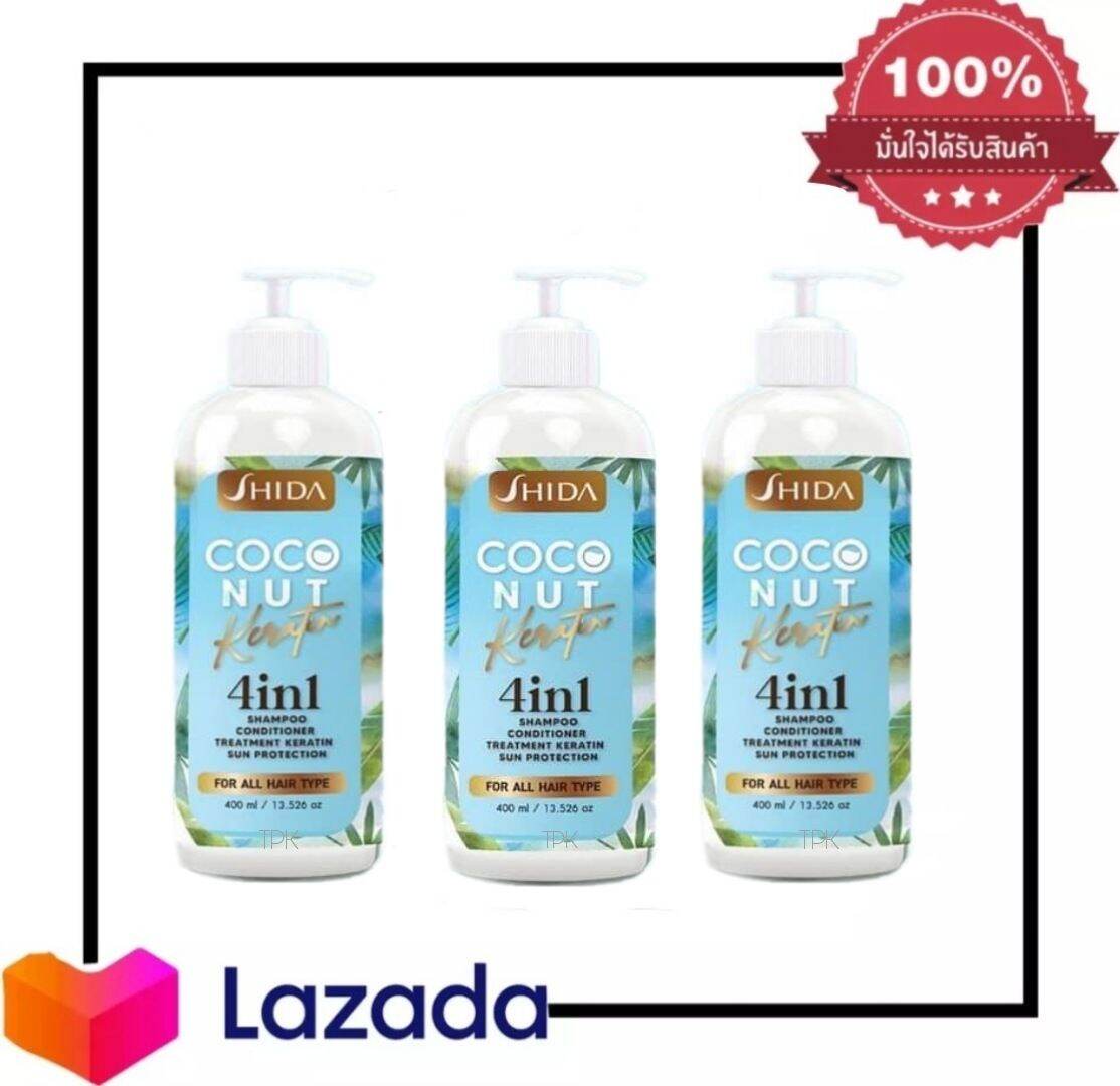ชิดะ โคโค่นัท เคราติน แชมพู โฟร์อินวัน Shampoo Shida Coconut Keratin 4