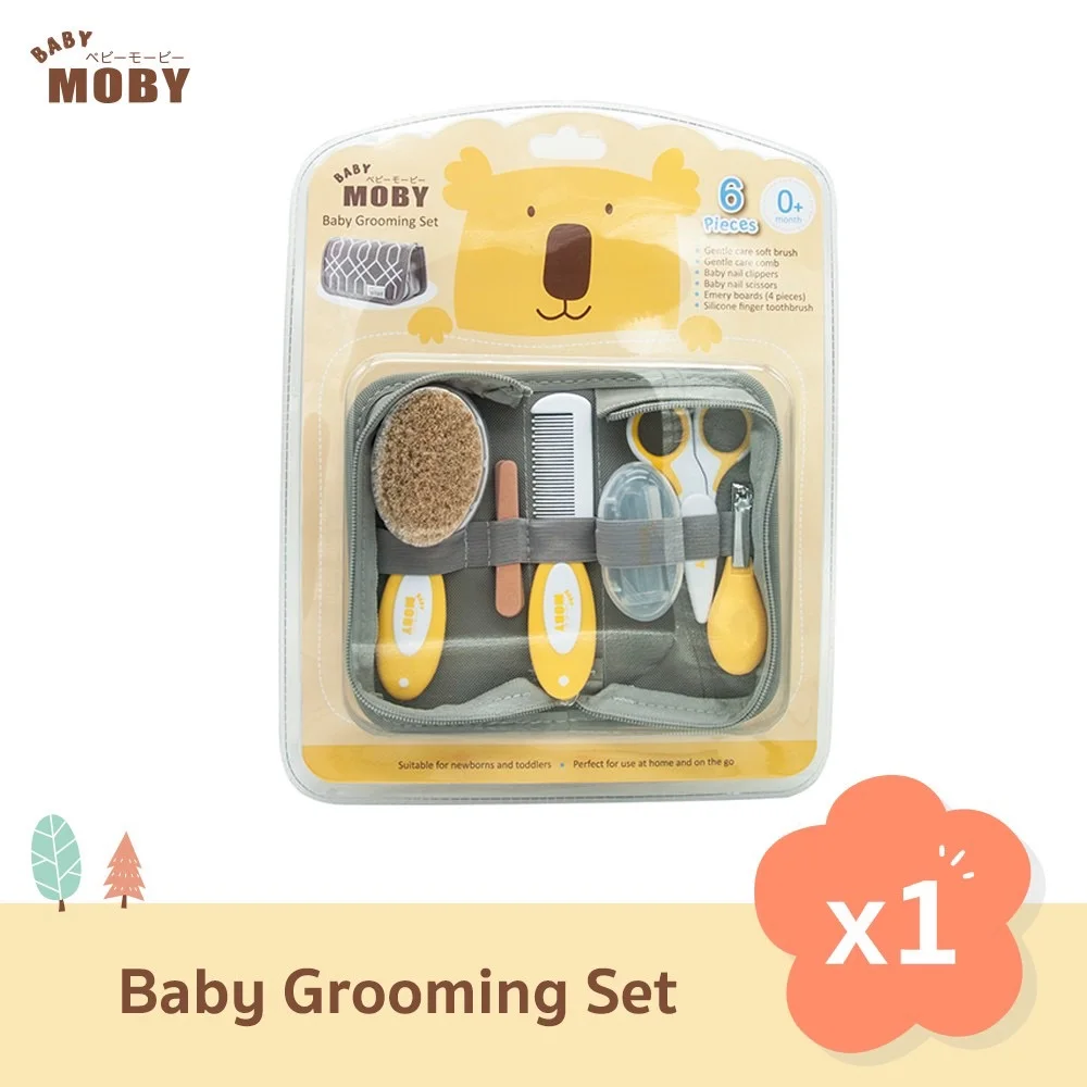 Baby Moby เบบี้ โมบี้ ชุดอุปกรณ์ตัดเล็บและหวี (Baby Grooming Set) ที่ตัดเล็บเด็ก กรรไกรตัดเล็บเด็ก