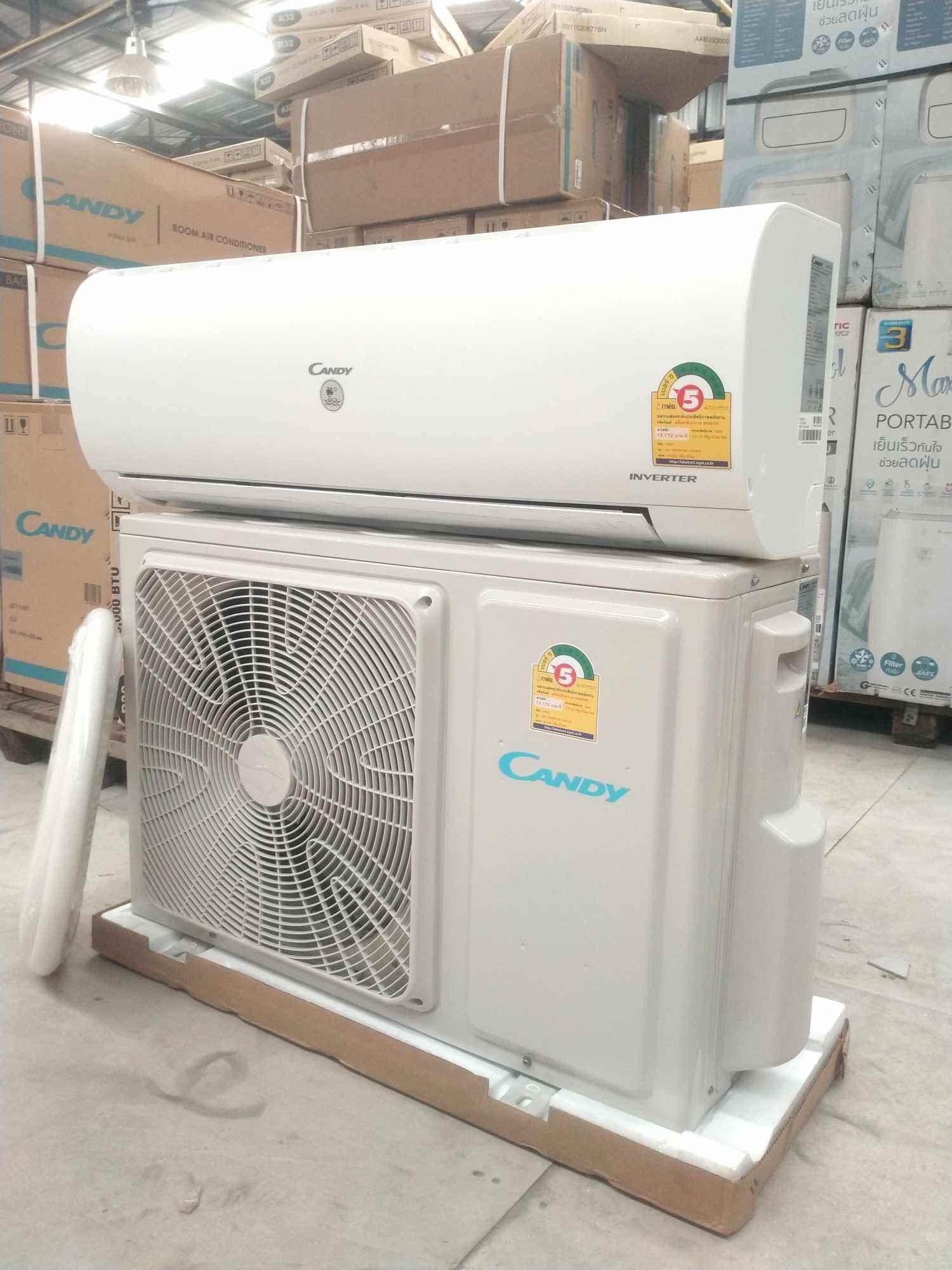 New Air Conditioner, Candy Brand, Size 12,000 Btu (Inverter System) ราคา 8,947 บาท*ส่งฟรี