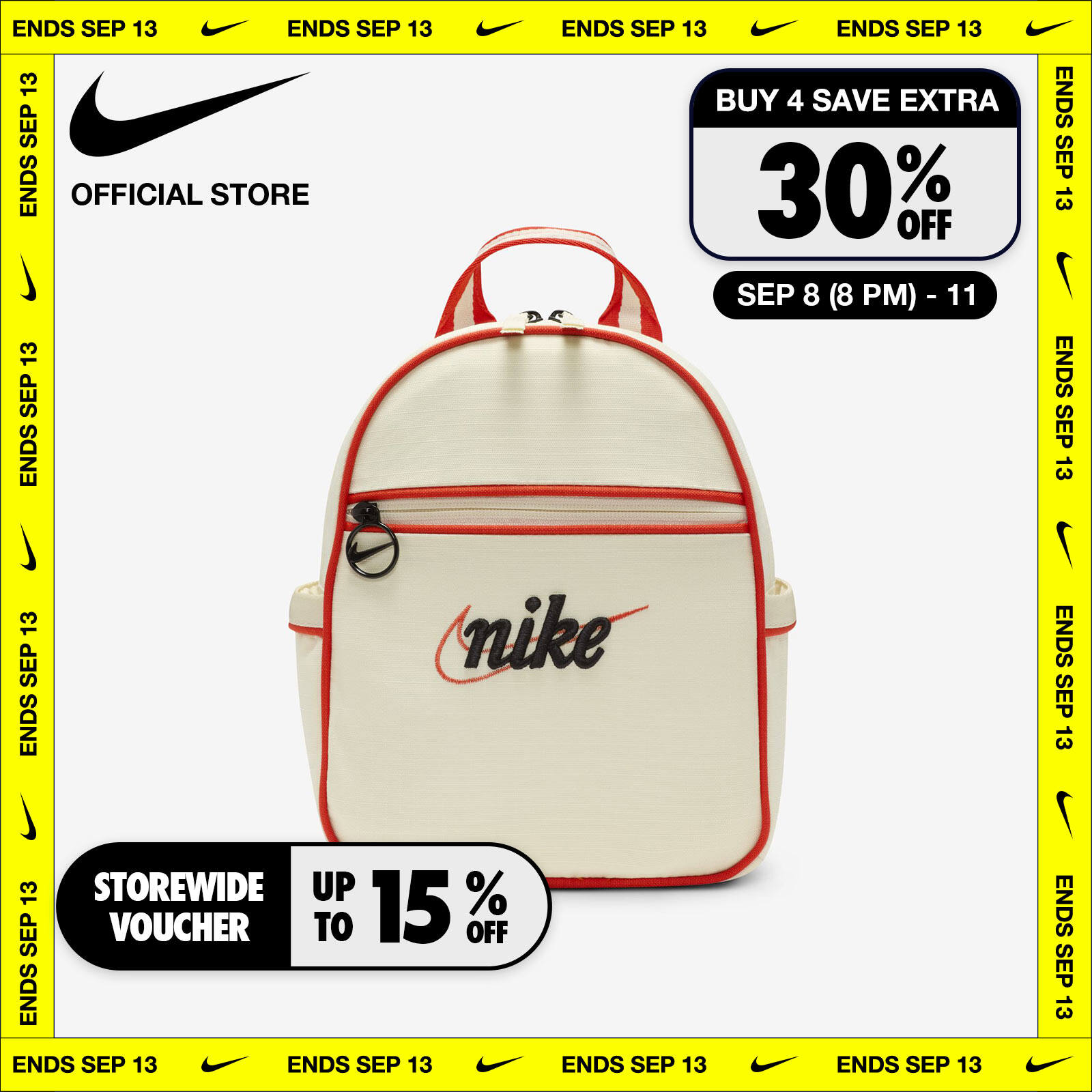 Nike Women's Futura 365 Mini Backpack Bag - Coconut Milk - ยี่ห้อ Nike ราคา 1,118 บาท*ส่งฟรี