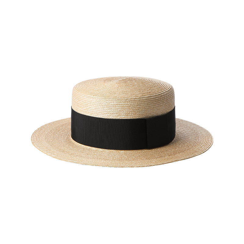 Mr DUCK | Luxury Fine Handwoven Straw Hat Summer Unisex French Flat Top Sun Hat ราคา 2,850 บาท*ส่งฟรี