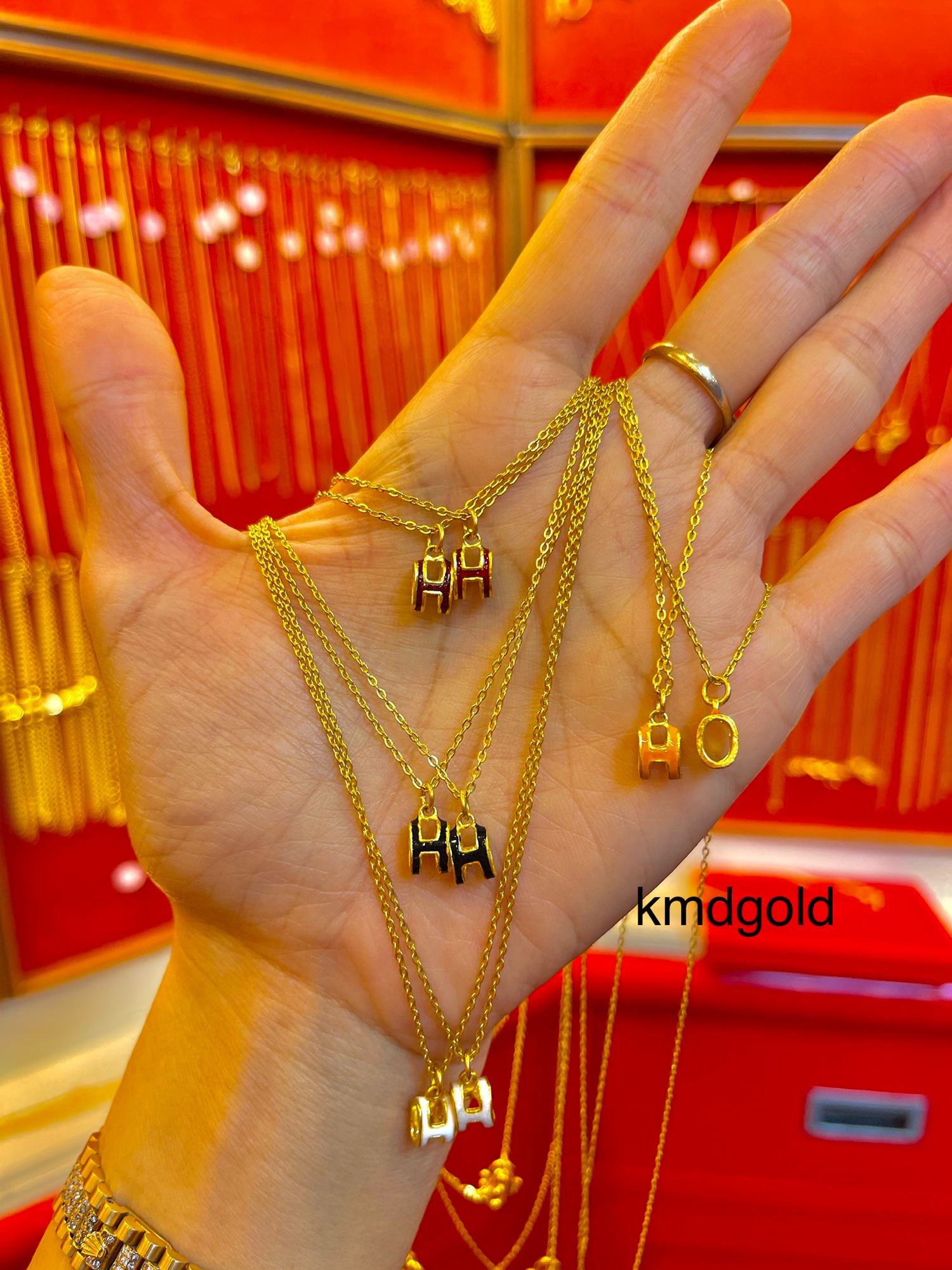 KMDGold สร้อยคอทองแท้96.5% 1สลึงลายโซ่จี้ลงยาสวยน่ารักมากๆๆ สินค้าขายได้จำนำได้ พร้อมใบรับประกันสินค้าเลือกสีทักแชทมาน่ะค่ะ