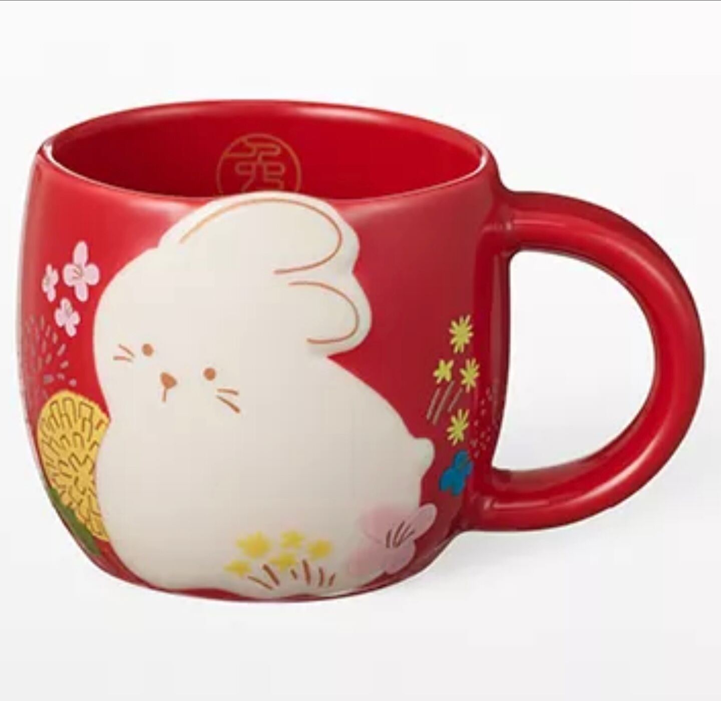 Starbucks Rabbit Zodiac Mug 3 oz. แก้วสตาร์บัคเซรามิคลายกระต่ายสีแดง