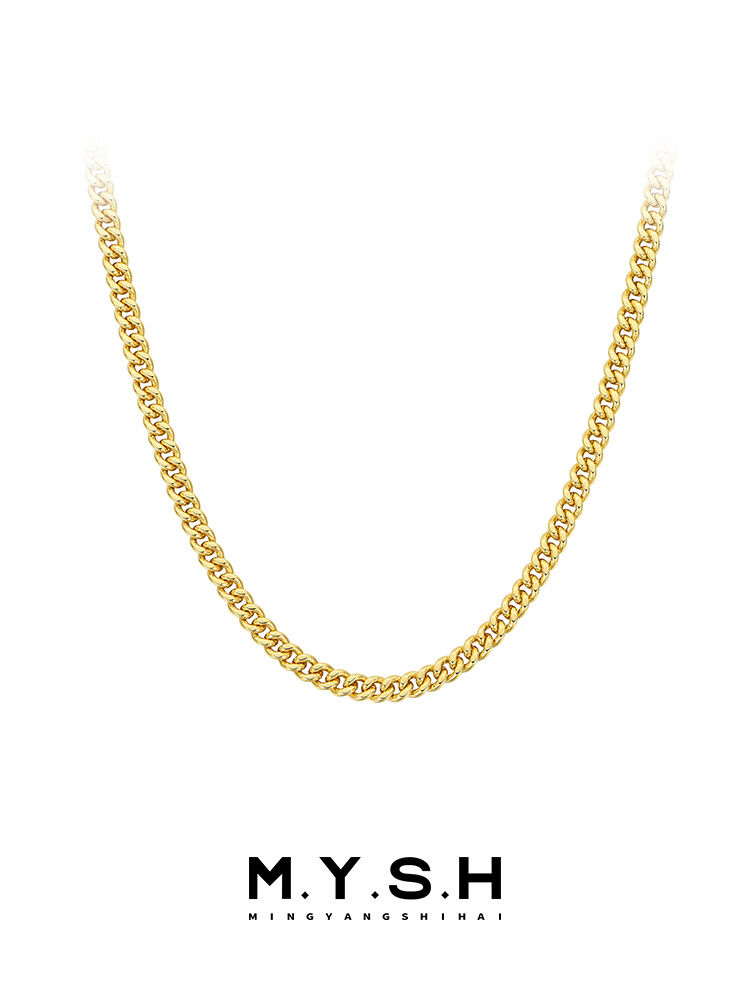 MINGYANGSHIHAI | Versatile 24K Gold-Plated Sterling Silver Cuban Necklace ราคา 8,204 บาท*ส่งฟรี