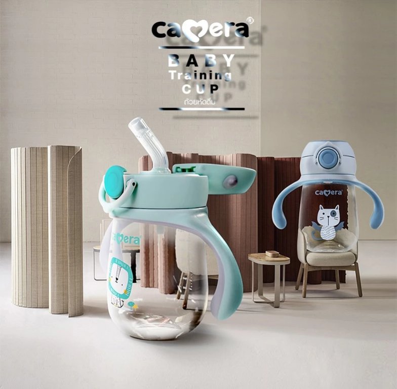 CAMERA | แก้วหัดดื่ม Step 3 หลอดกันสำลัก ฝาเพิ่ม ตัวล็อค ราคา 230 บาท*ส่งฟรี