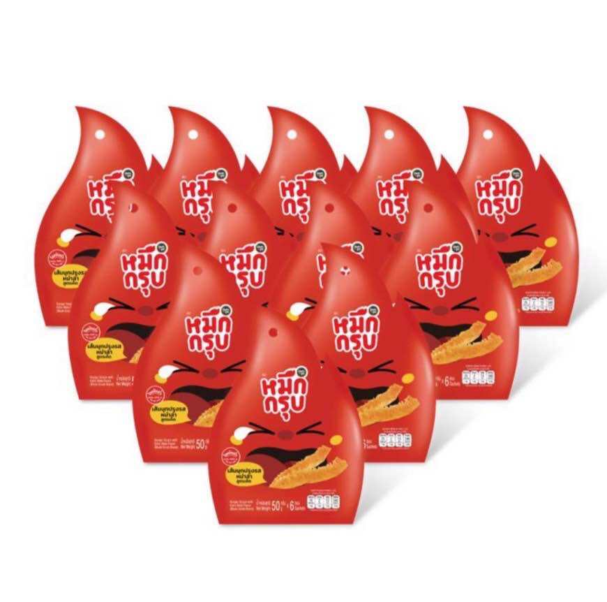 หมึกกรุบ เส้นบุกปรุงรสหม่าล่าสูตรเผ็ด 50 กรัม (แพ็ก 12 ชิ้น)พร้อมส่ง ราคา 479 บาท*ส่งฟรี