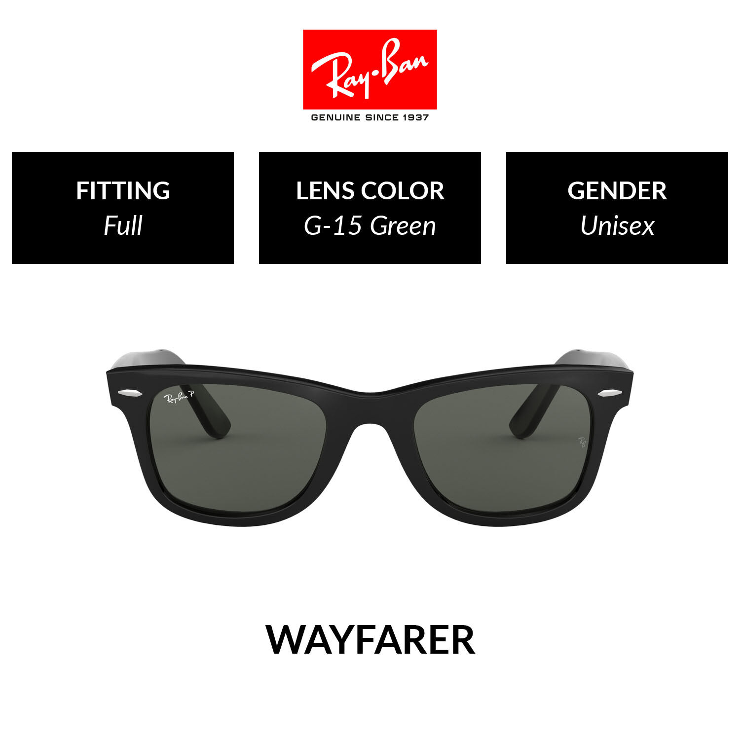 Ray-Ban Wayfarer Polarized - RB2140F 901/58 แว่นตากันแดด rayban ราคา 8,750 บาท*ส่งฟรี