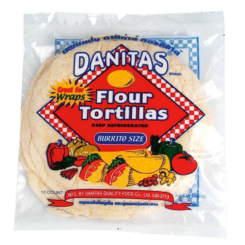 แป้งตอติญา Danitas flour tortillas 6 นิ้ว ขนาด 290g 12 แผ่น