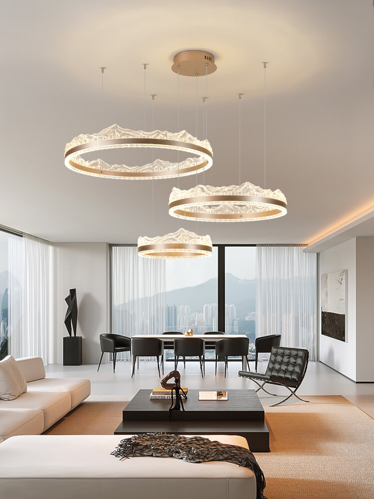 QIDUN | Modern Artistic Iceberg Chandelier for Living Room and Dining Room 3 Rings ราคา 12,732 บาท*ส่งฟรี