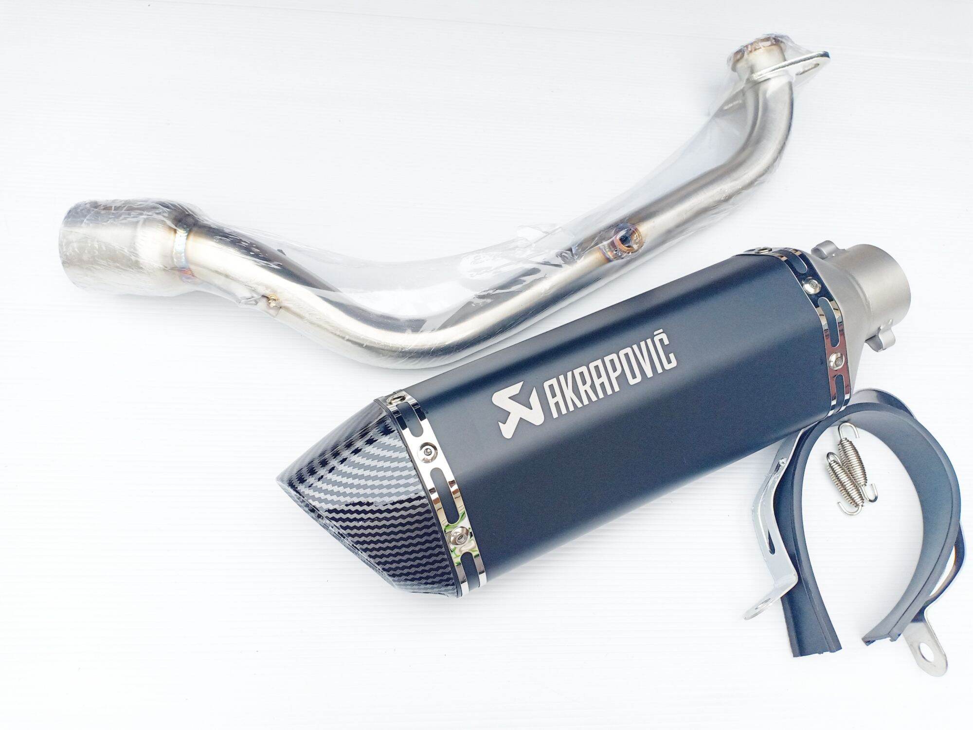 ชุดท่อAeroxปั2021/Nmaxปี2021+akrapovic 14นิ้วดำ