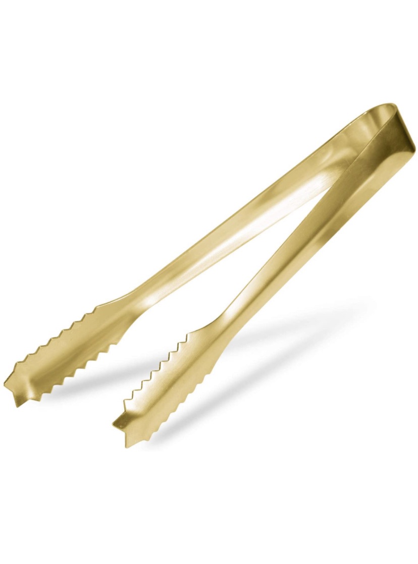 Gold Ice Tongs for Ice Bucket,7 Inch Serving Tongs,Bar Tongs,304 Stainless Steel,-Gold Plated-for Bar Kitchen Restaurant