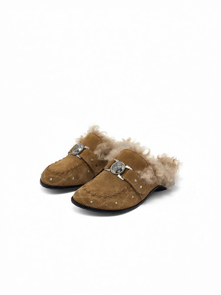 Retro Faux Fur Mules ราคา 8,640 บาท*ส่งฟรี
