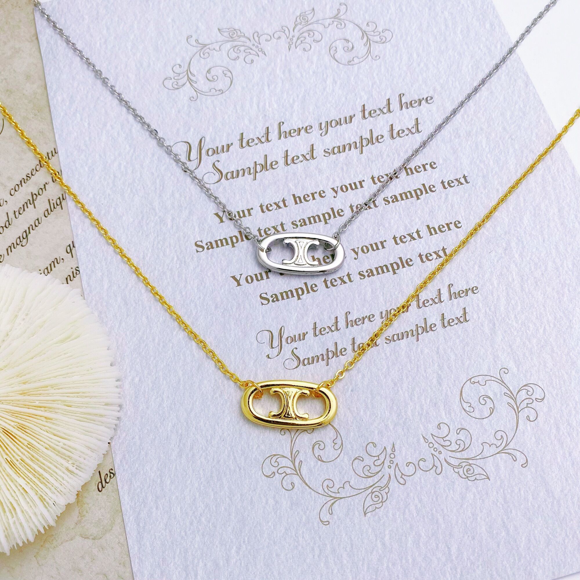 สร้อยคอ ซีลีนลายเรียบๆงาสวยใส่แล้วเป๊ะมากงานชุบ ราคา 199 บาท*ส่งฟรี