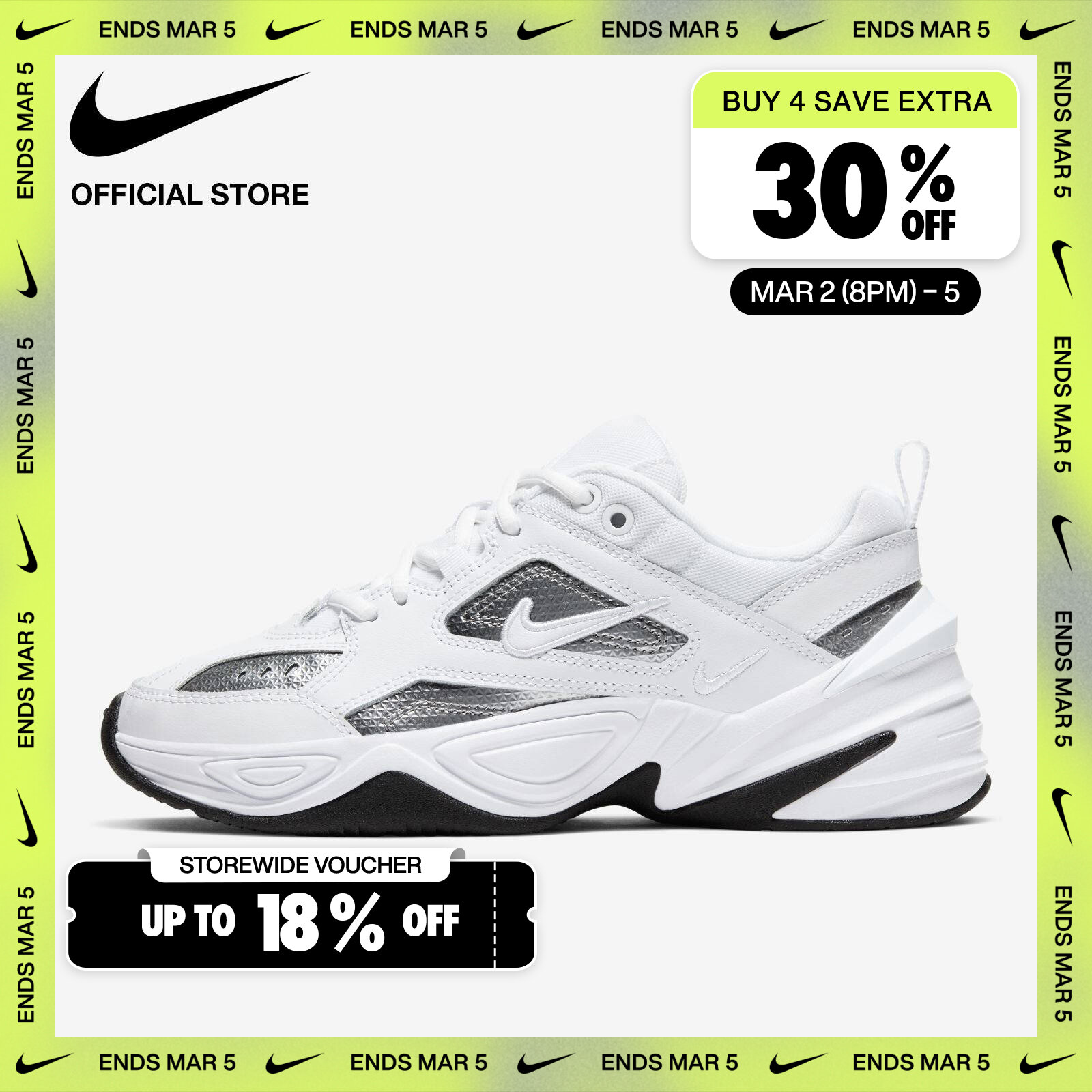Nike Women's M2K Tekno Essential Shoes - White [CJ9583-100] ราคา 4,300 บาท*ส่งฟรี
