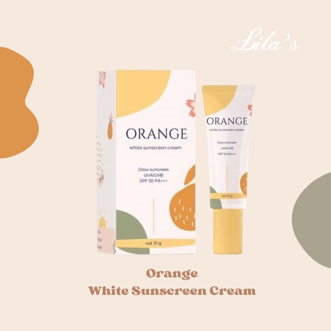 Orange White Sunscreen Cream Spf50 Pa กันแดดส้ม ซากุระ กันแดดออเร้นจ์ ขนาด 10 G Litasstore 3929
