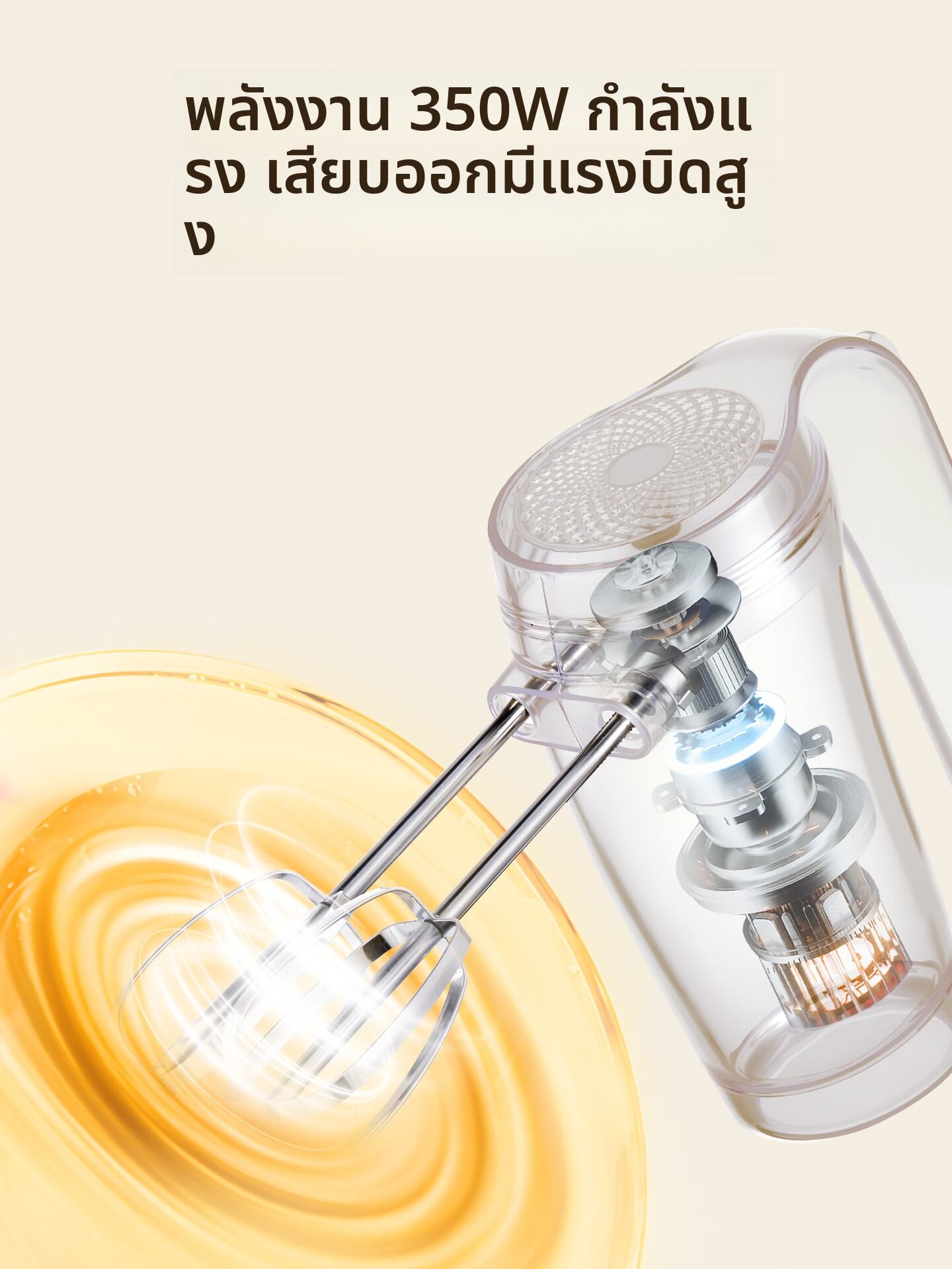 SUNATUR | 350W Stainless Steel Electric Egg Beater for Home and Commercial Use ราคา 1,934 บาท*ส่งฟรี