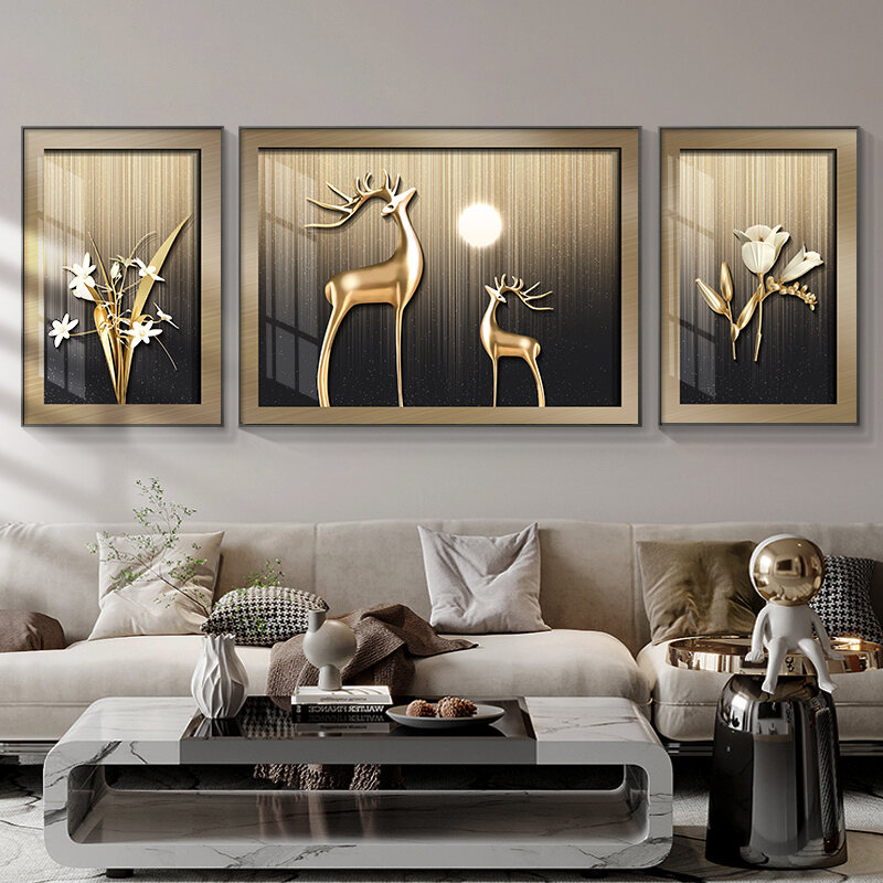 [YUANSHU | Minimalist Luxury Deer Triptych Wall Art,YUANSHU | Minimalist Luxury Deer Triptych Wall Art,] ราคา 2,734 บาท*ส่งฟรี