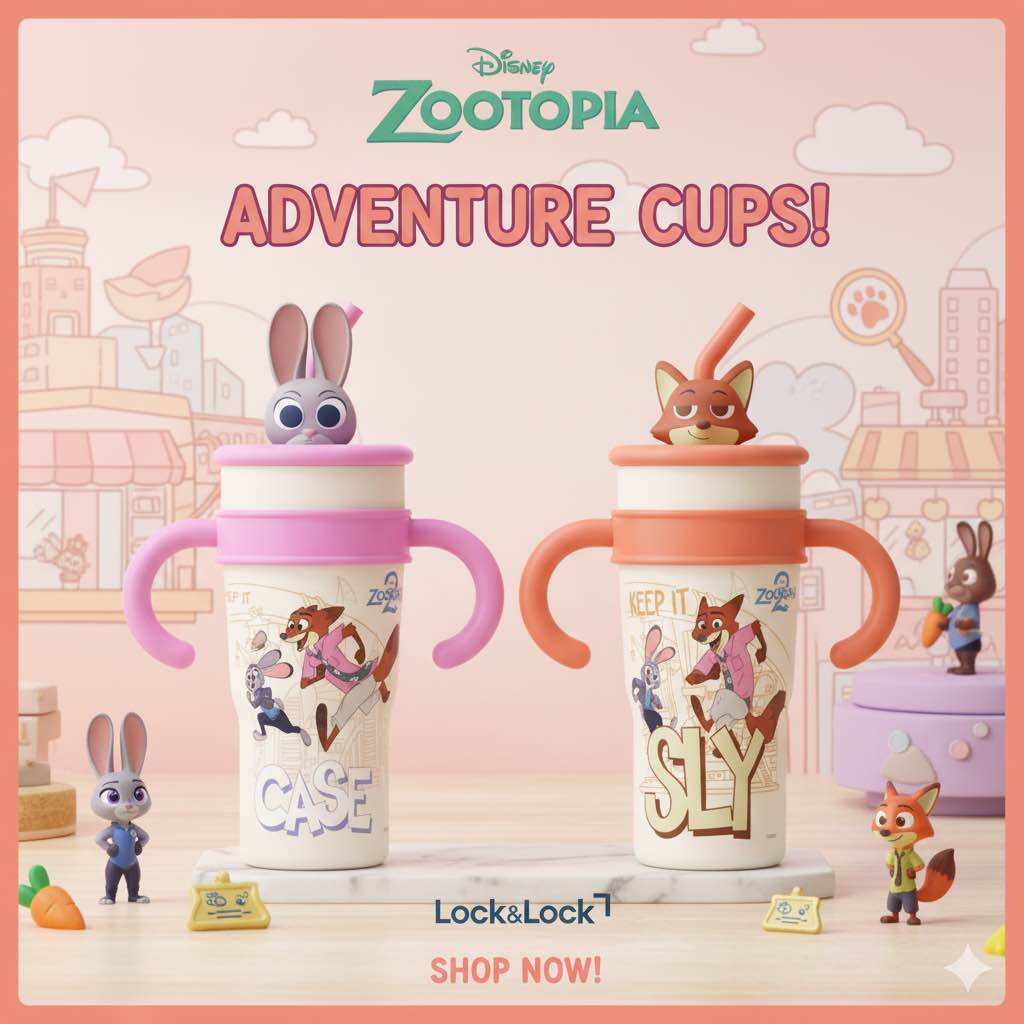 Great Value, Good Price, Lock-And-Lock. Zootopia Cold-Keeping Glass, Size 1.2 Liters, Stays Cold for a Long Time, Beautiful Color, Doesn'T Peel Off. ราคา  100,000 บาท*ส่งฟรี
