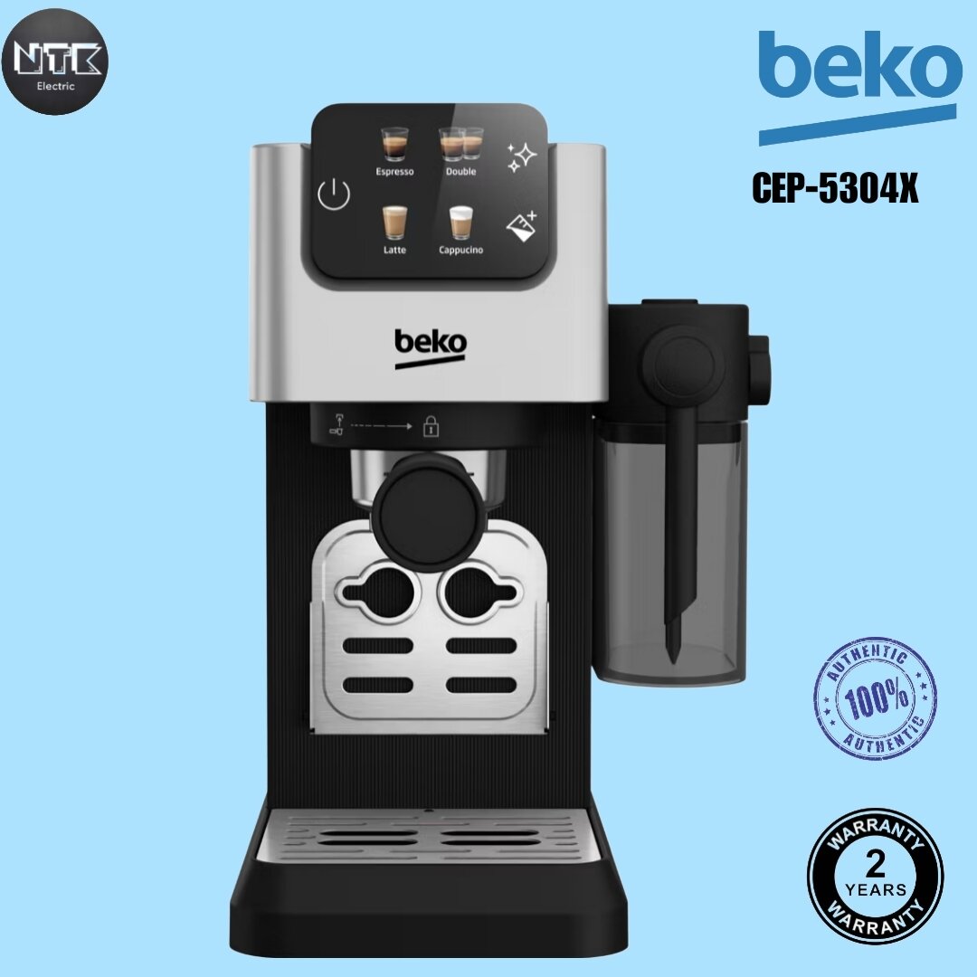 Beko Cep5304X Automatic Powder Coffee Maker with Milk Frother and Milk Cup, Silver Color. ราคา 9,990 บาท*ส่งฟรี