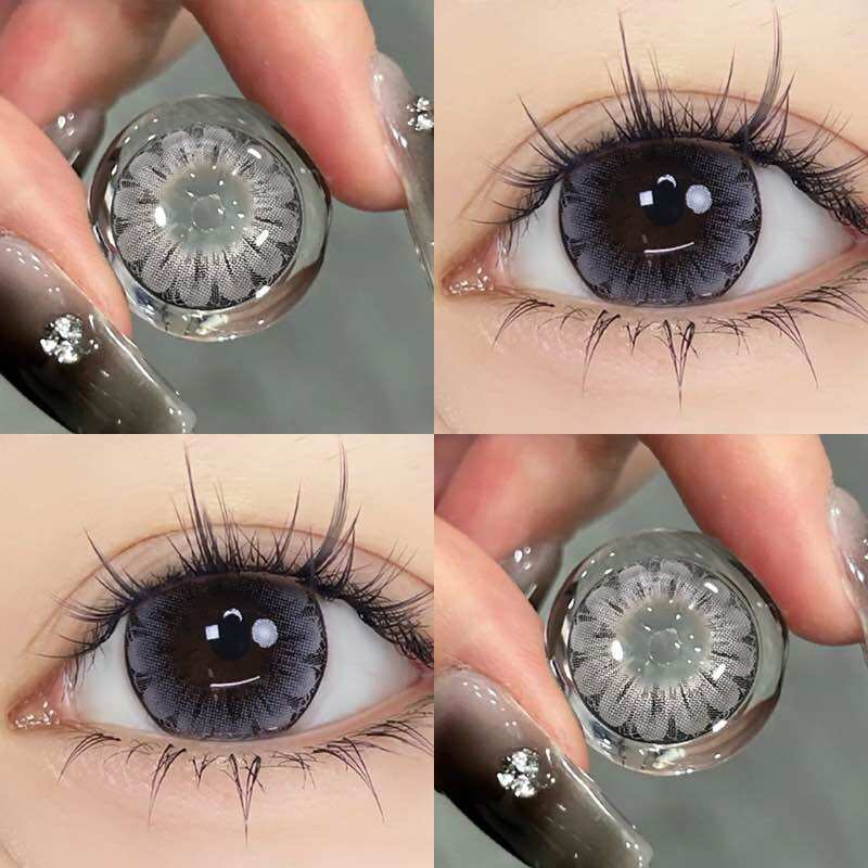 Big Eyes, Floral Pattern, Selena Gray 14.5, Big Eyes, Beautiful, Sweet, Gray Color, Ilens 🩵 Weather60% ราคา 65 บาท*ส่งฟรี