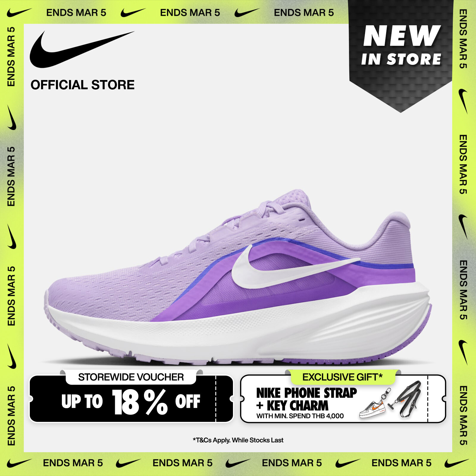 Nike Women's Downshifter 14 Shoes - Violet Mist [IB1899-500] ราคา 2,400 บาท*ส่งฟรี