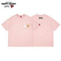 CHARLES JANGS HAPPY HEART | เสื้อยืดแคชชวลสไตล์อเมริกัน ฤดูร้อน ทั้งชายและหญิง