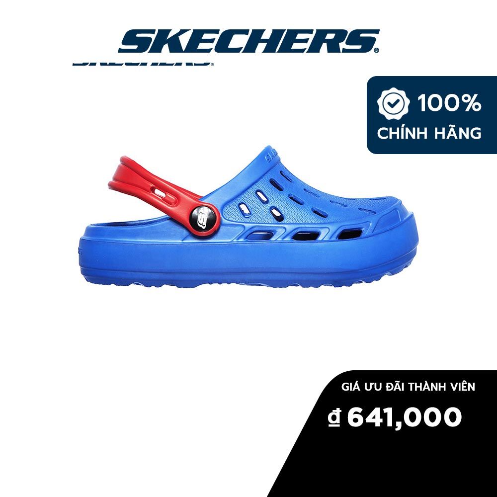 Skechers bé trai dép đúc bít mũi đi mưa đi bộ giặt máy được foamies swifters walking eva, foamies, hanger optional, machine washable - 400064l-blu