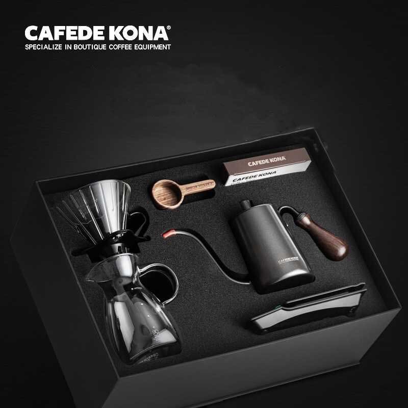 Coffee Drip boxset อุปกรณ์ดริปกาแฟ คุณภาพดี จาก CAFEDE KONA  จัดชุดในกล่องสวยหรู